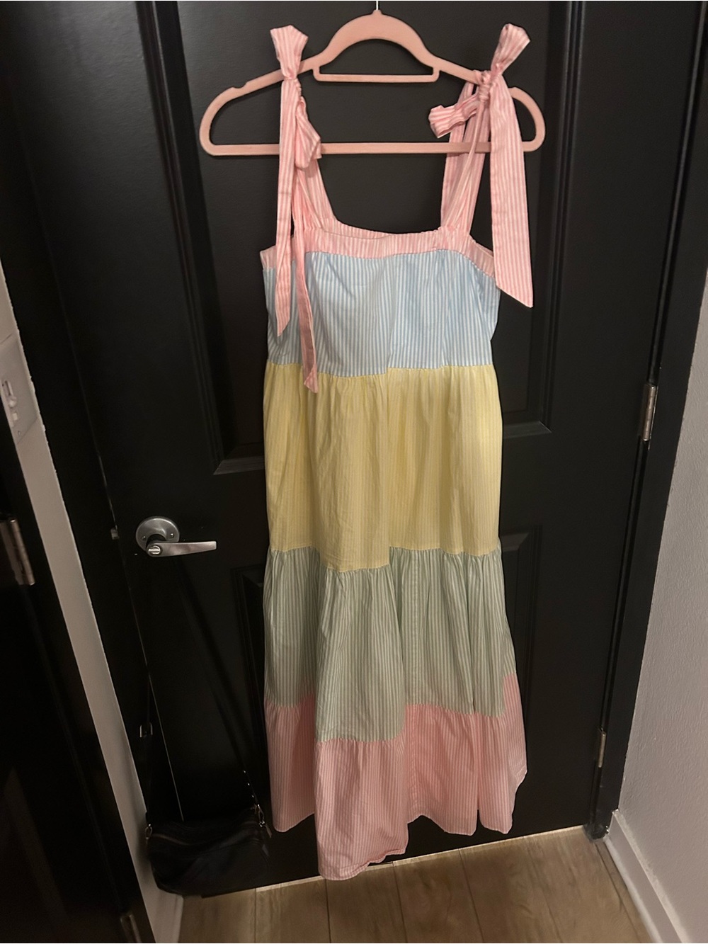 Show Me Your MuMu Pastel Tiered Tie-Shoulder Sundress-Pink, Yellow, Blue, Green